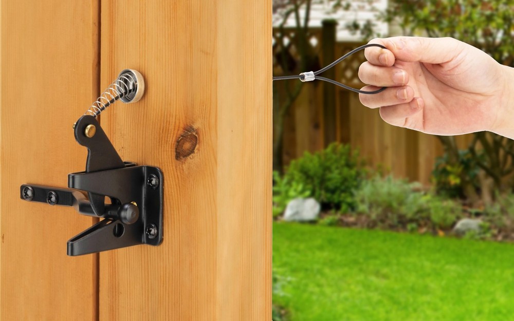 Self Locking Gate Latches with Spring Cable Pull, Latch Pull