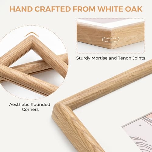 5x7 Picture Frame - Solid White Frame Matted to 4x6 - Rounded 5x7 - 1P Oak