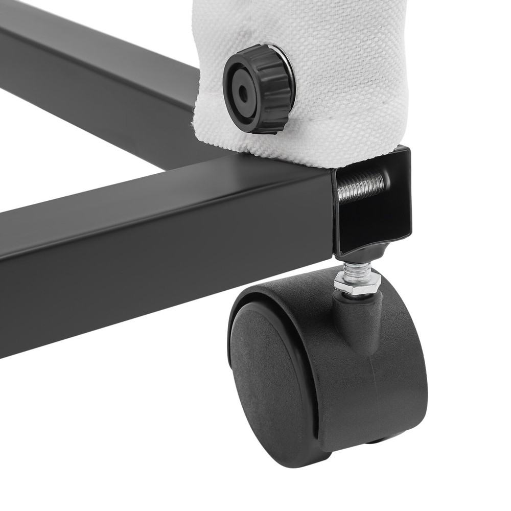 Portable Rectangular Dressing Room 4-Wheels Freestanding Movable Fitting Room