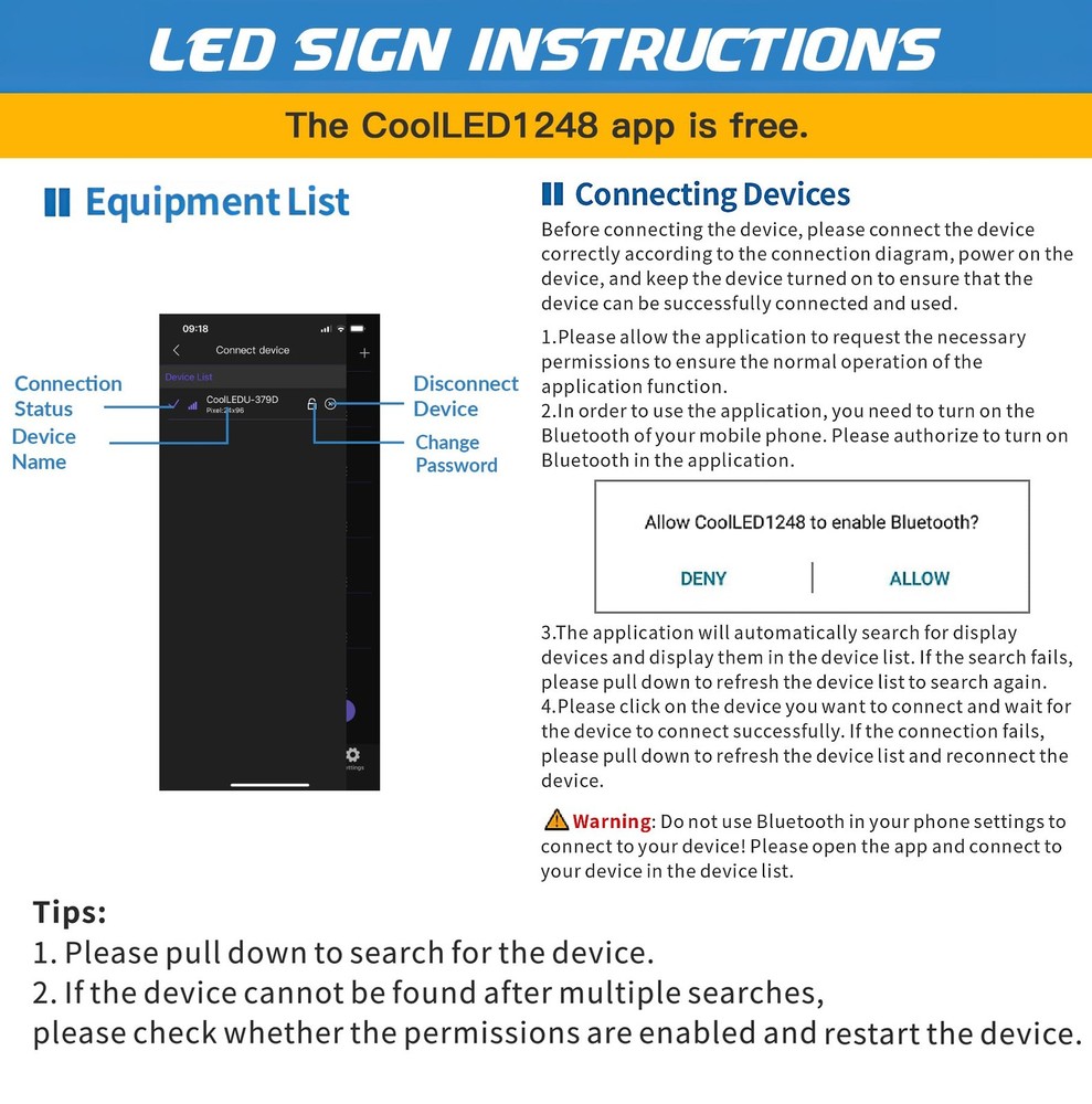 "RAYHOME 7""x3"" LED Car Sign Flexible Bluetooth USB Programmable Scrolling D...