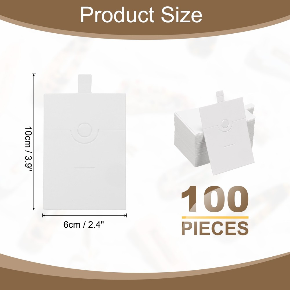 100Pcs Ring Display Cards Kraft Ring Packaging Cards White