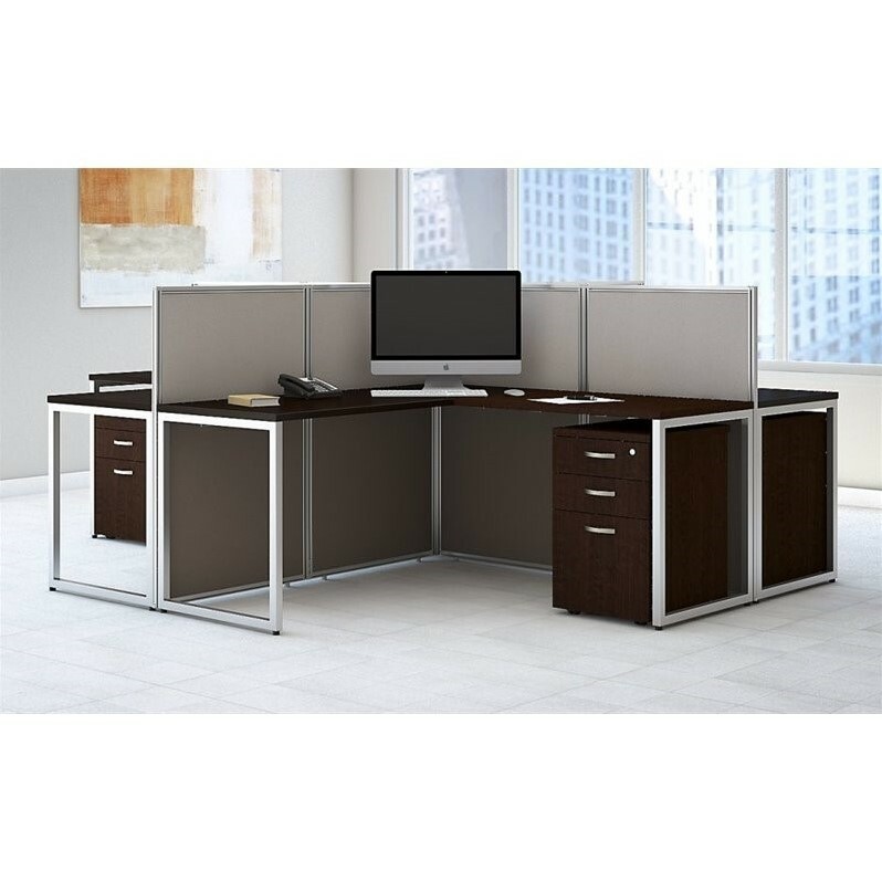 Scranton & Co 3 Drawer L Shaped Computer Desk for Four