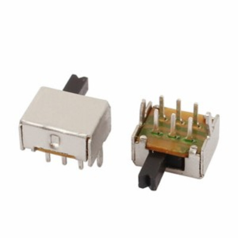 2 Position Right Angle 6P DPDT Micro Slide Switch Latching Toggle Switch 5 Pcs