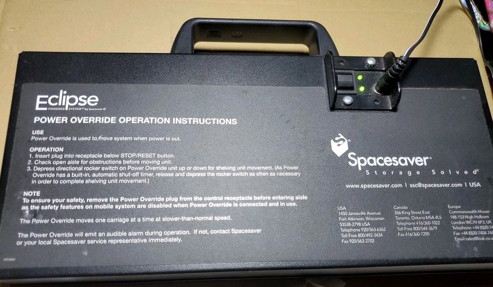 Spacesaver Eclipse Powered System Override .