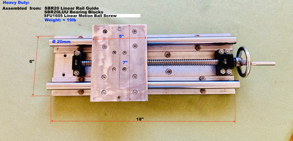 Low Profile-Heavy Load Manual Sliding Table with Ballscrew, Linear Guide Stage