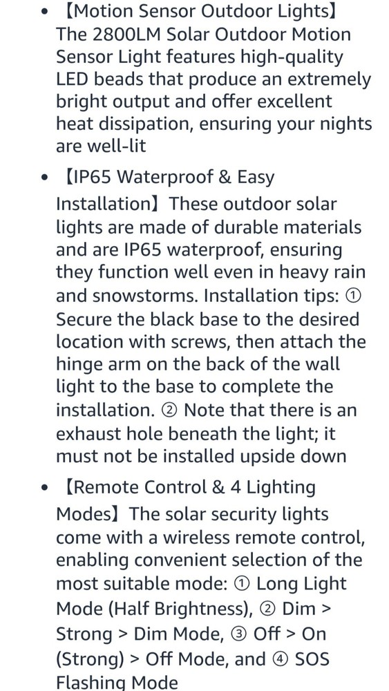 Mokot Solar Powered Waterproof Motion Sensor Lights 2800LM-2 Pcs-Remote Control