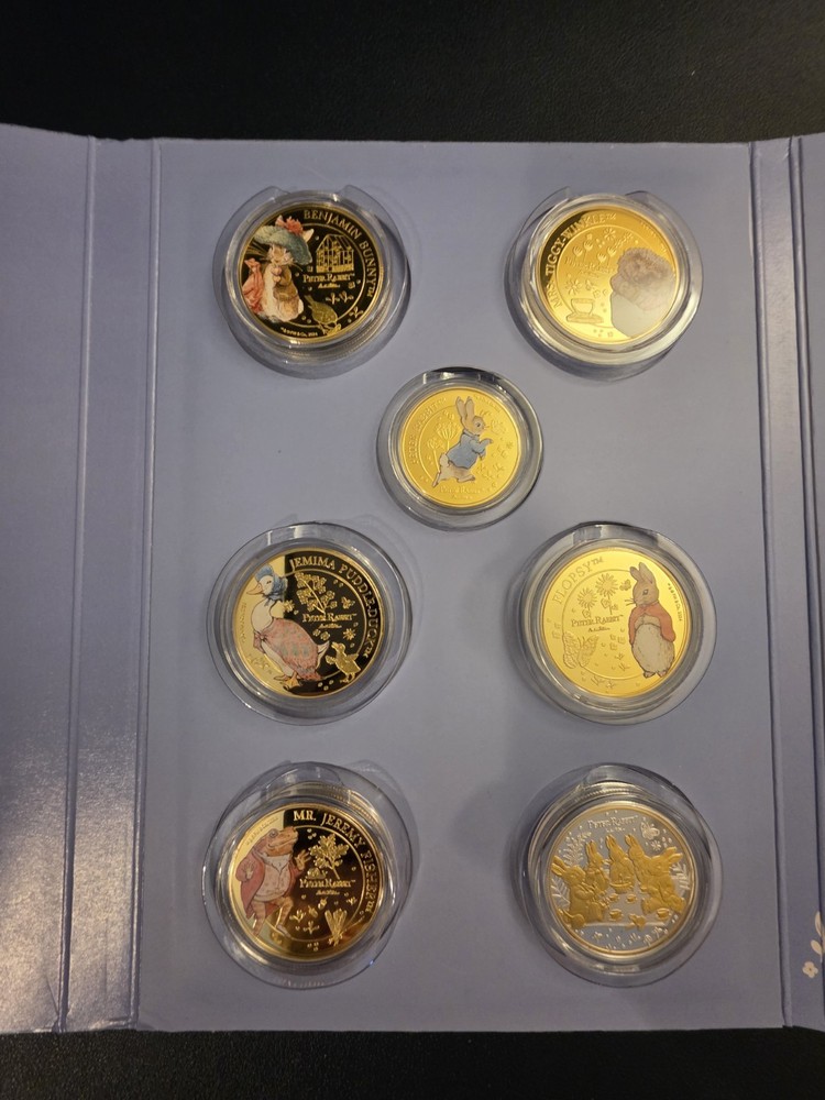 3 X Complete Peter Rabbit Coin Sets, See Description For What's Included