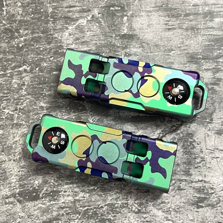 Titanium Alloy Outdoor Survival Safty Whistle Training Warning Tool with Compass