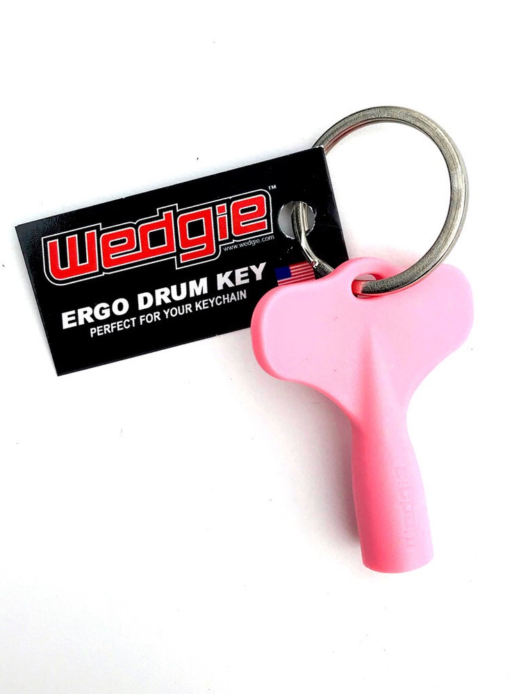 Wedgie Ergonomic Drum Key with Keychain | Pink | 1 pc