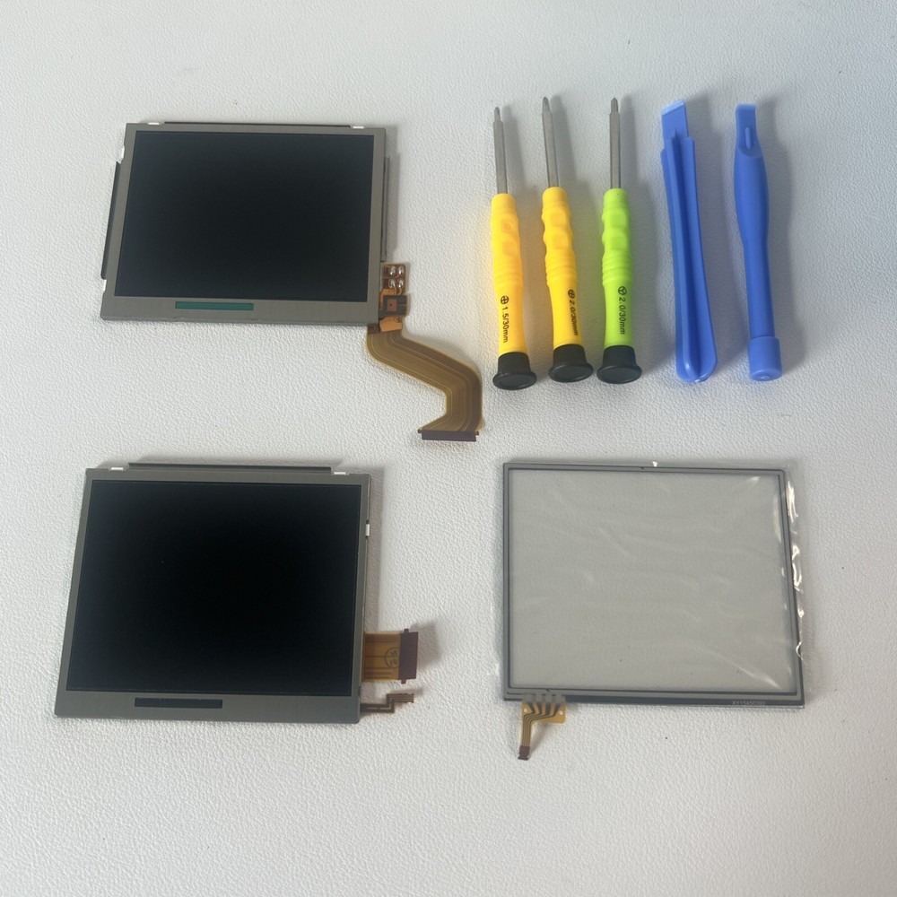 Nintendo DSi DS I Top & Bottom Lower LCD Screen Display Replacement W/ Tools