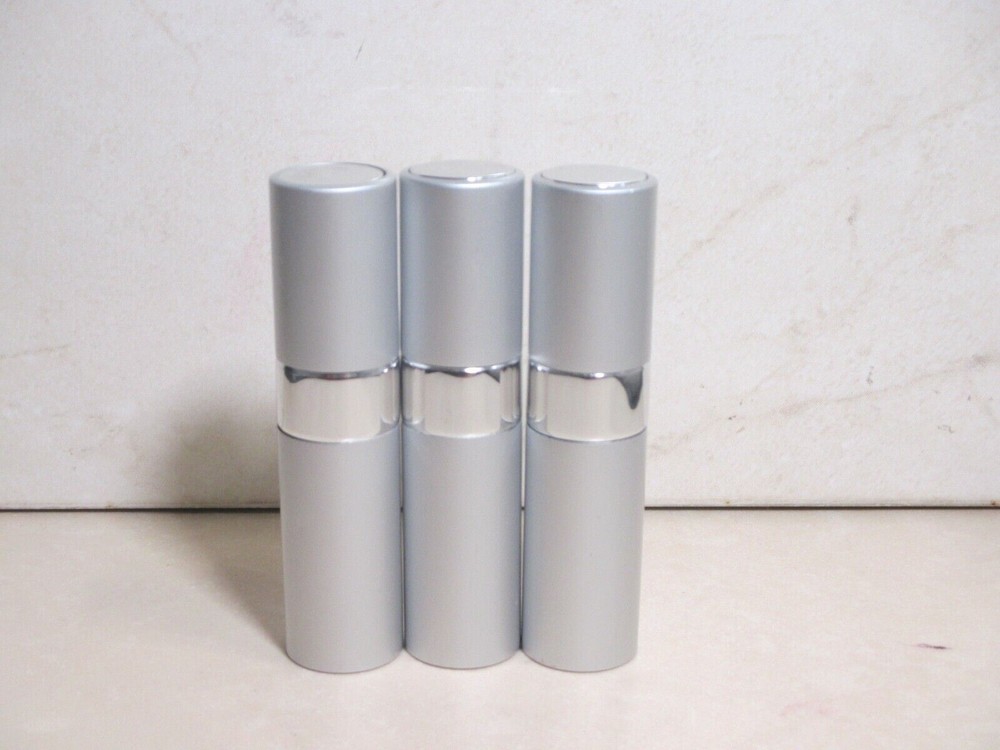 EMPTY PORTABLE SILVER ATOMIZER CASE REFILL ~ 3 PIECE LOT ~ NWOB