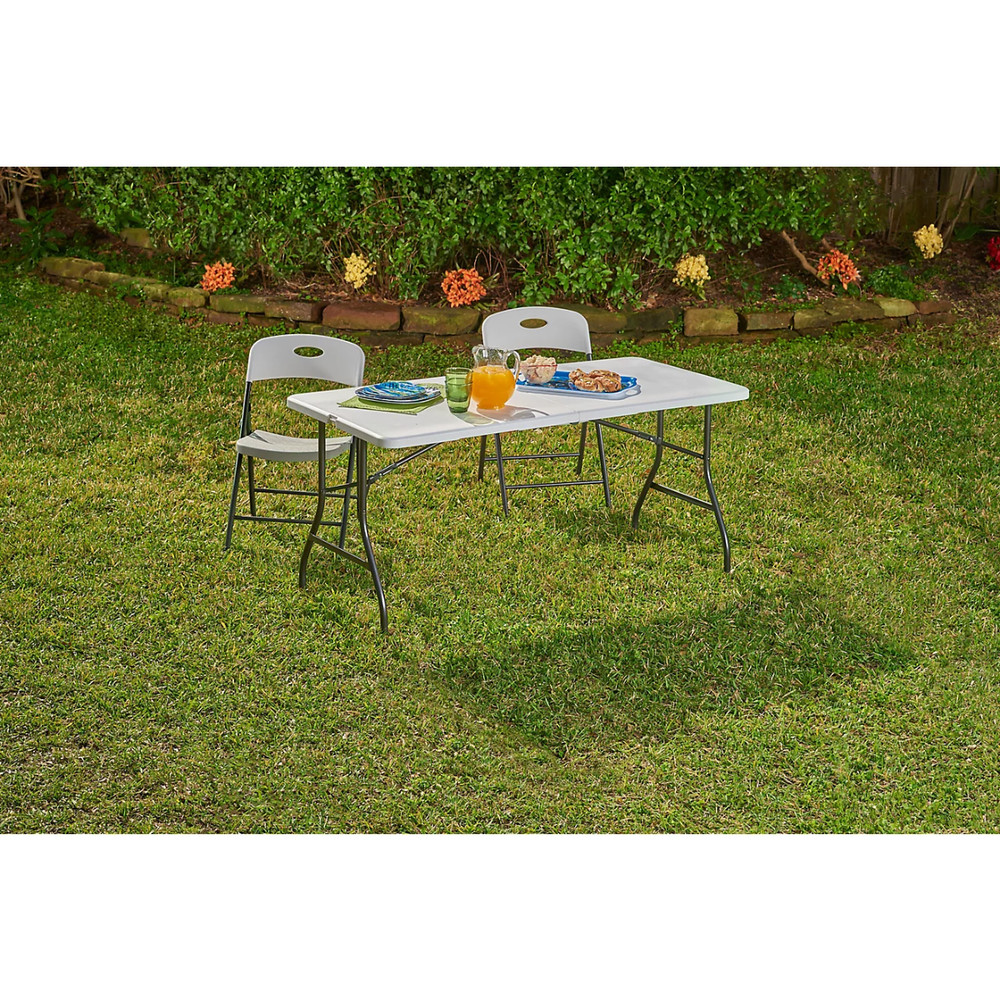 5 ft Half Folding Resin Table For Picnic Or Barbecue