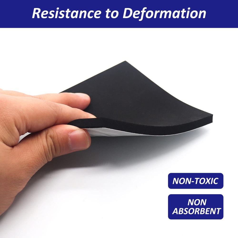 4Piec Foam Padding Sheets with Adhesive Backing - 1/4" Thick Self Stick Neoprene