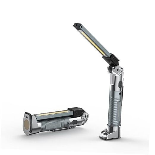 Magnetic Work Light - 4000mAh Rechargeable Work Light with Hook Design, Silver