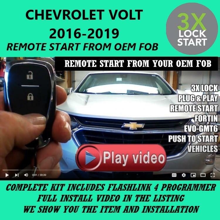 3X LOCK PLUG & PLAY REMOTE START 2016-2019 CHEVROLET VOLT PTS