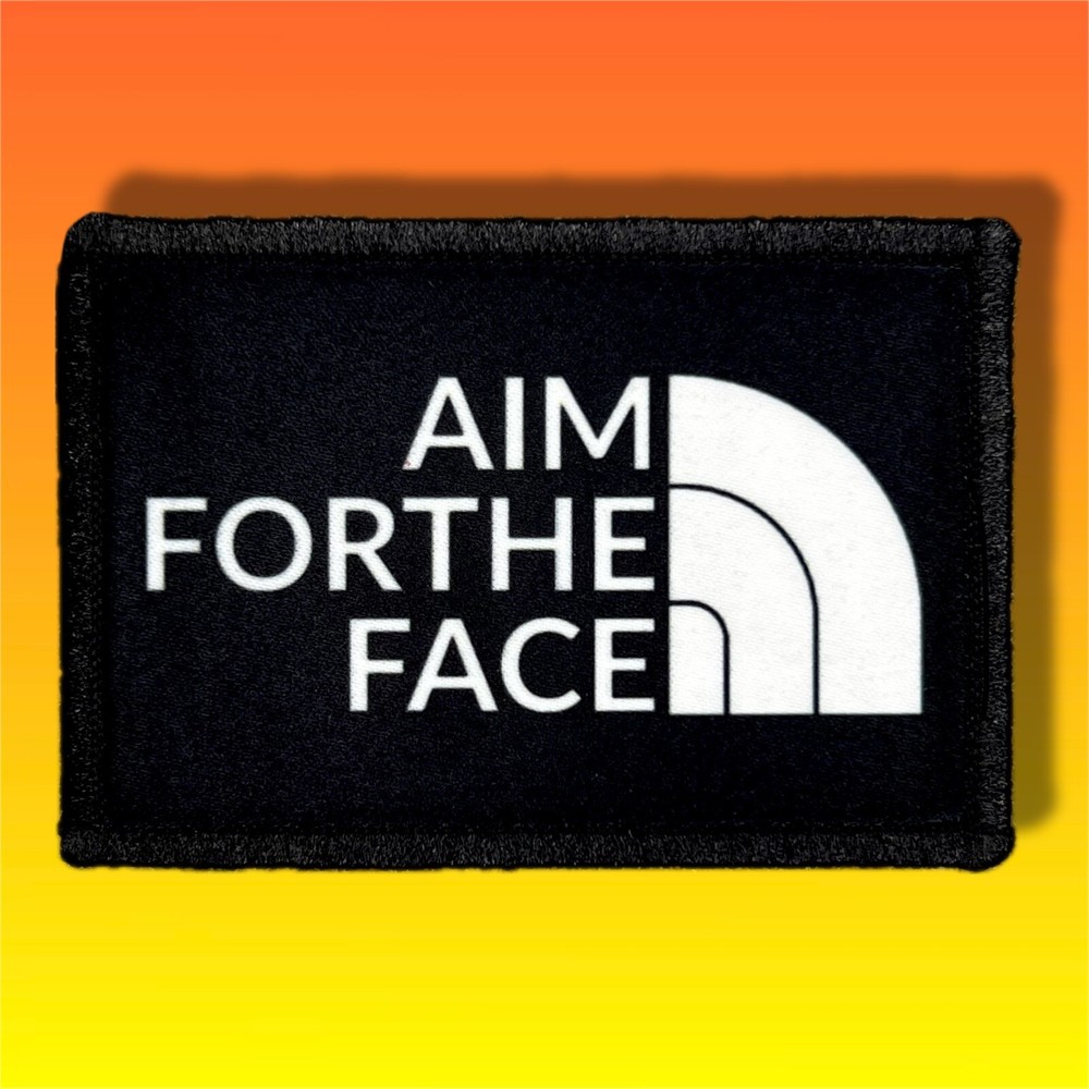 Aim For The Face Gun Control Patch / Military Badge Tactical Hook & Loop 426