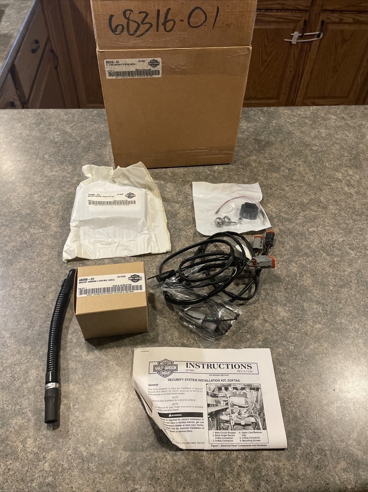Harley Davidson Soft Tail Security System Install Kit 68316-01 NOS
