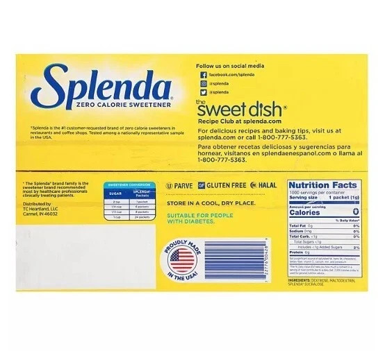 Splenda Zero Calorie Sweetener Packets 1,000 ct.