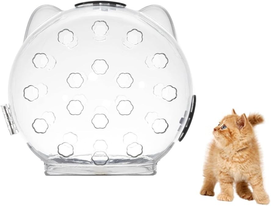 Astronaut Cat Muzzle Adjustable Helmet - Breathable Transparent Kitten Preven...