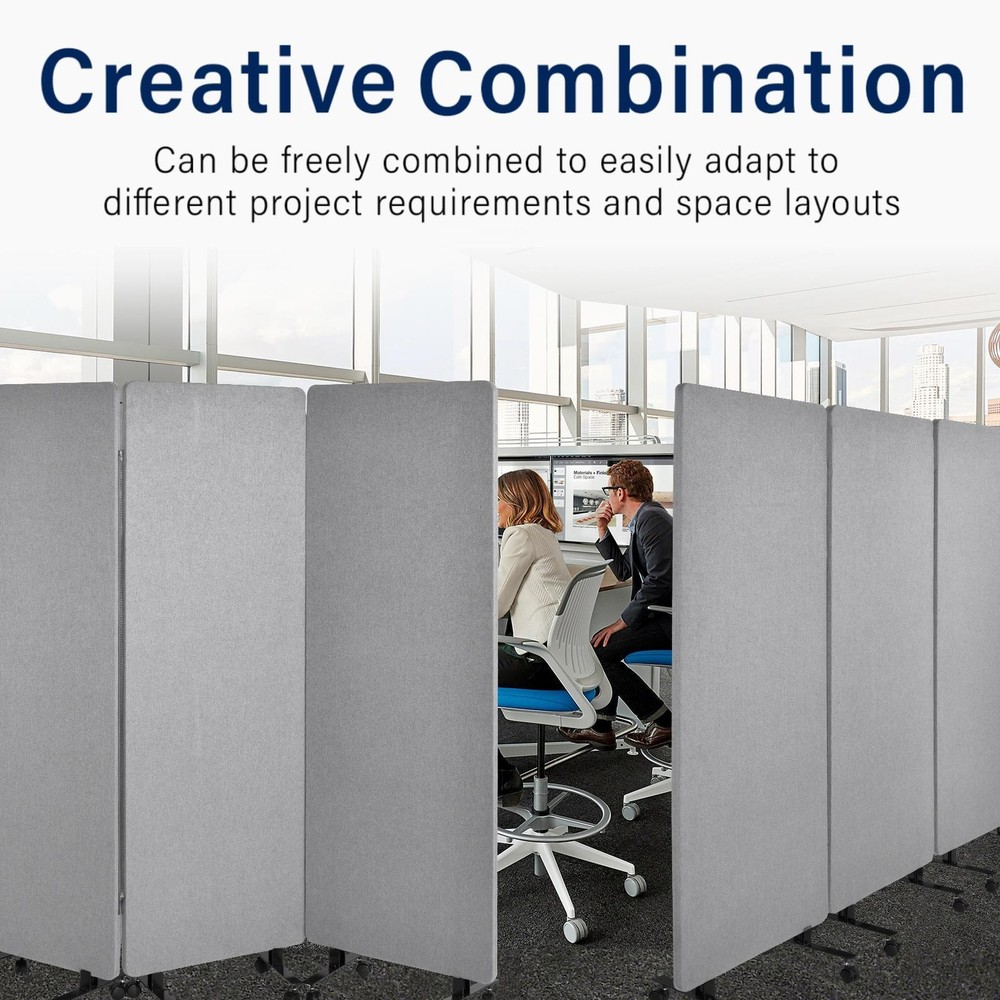 Sound Proof Room Divider Screen 3 Panel For Room Separation Home Office
