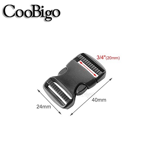 5 Pack 3/4" Side Release Buckle Dual Adjustable 5 Yards 3/4" Pp Strap