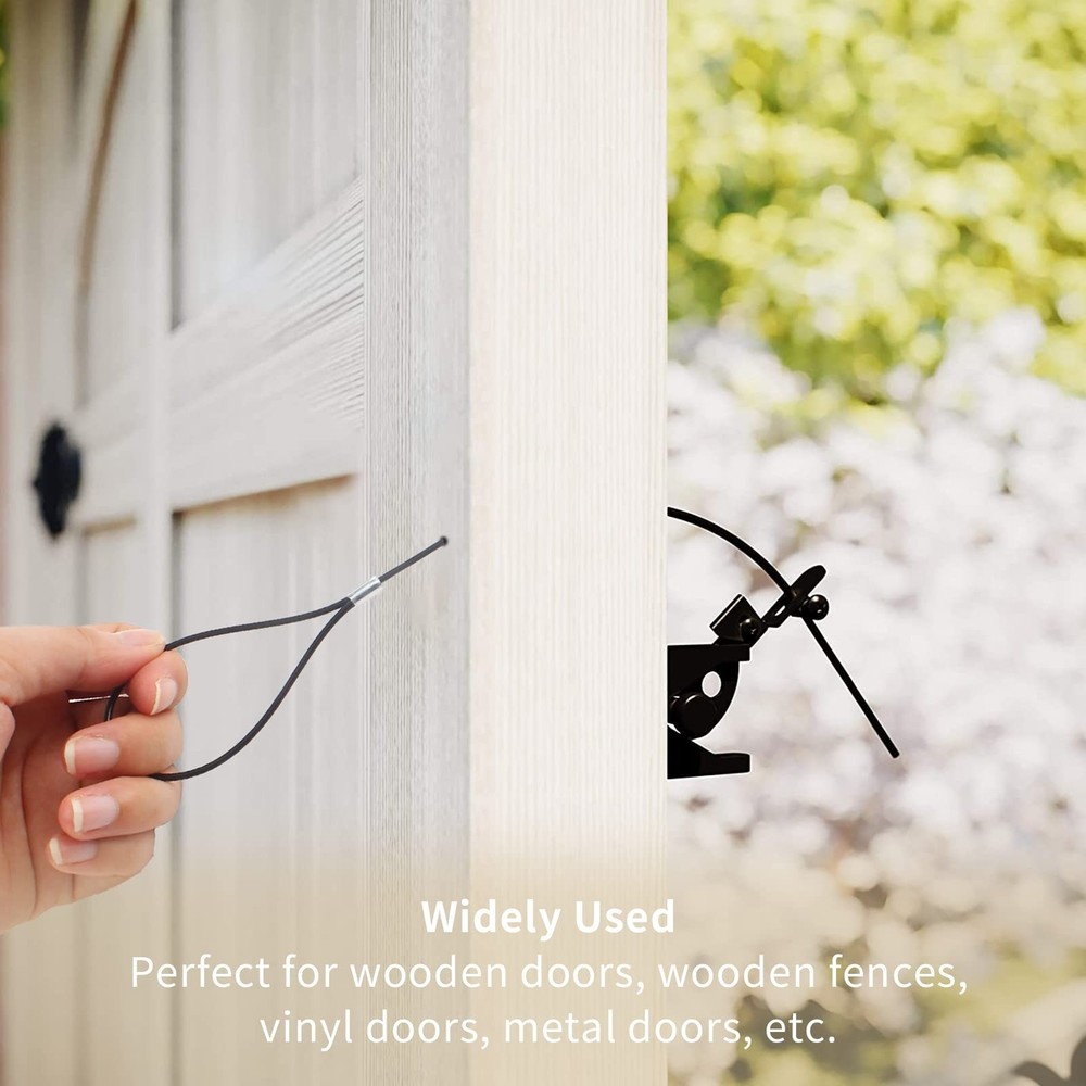 Biaungdo 2 Sets Gate Latch Cable Pull, Black Spring with Adjustable Door Latc...