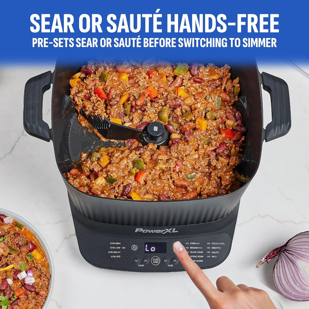 STIRMAX plus 7.5 Quart Digital Multi-Cooker with Automatic Paddle to Stir and Sh