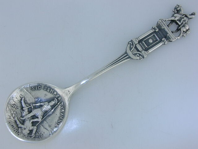 Sterling Silver GORHAM Souvenir Spoon ROBERT E. LEE Monument VIRGINIA VA