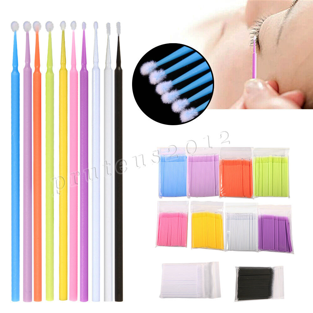 Disposable Micro Brushes for Dental & Eyelash Use - Medium, 100pcs