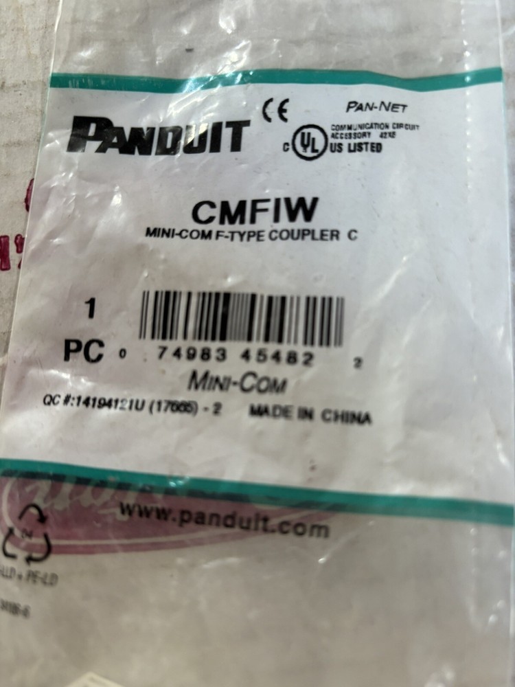 PANDUIT CMFIW Mini-Com F-Type Coupler,Off White ,