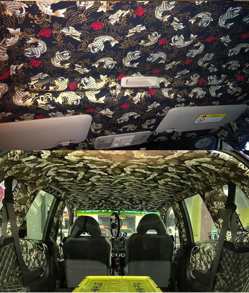 Car Upholstery Headlining Fabric Foam Backed Cloth Multi Pattern Chic