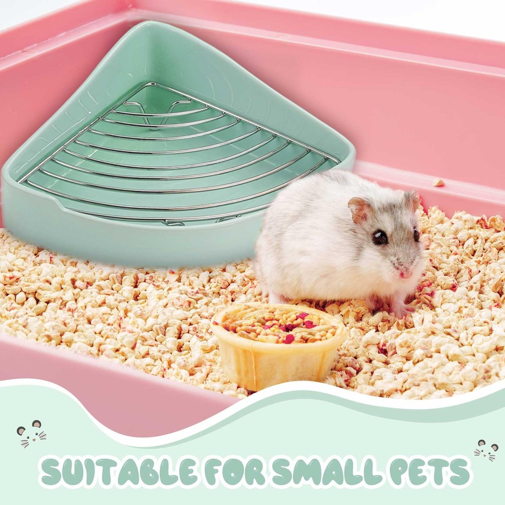Ceramic Corner Litter Box for Small Pets, Tip-Proof, Chew-Resistant, Triangle...