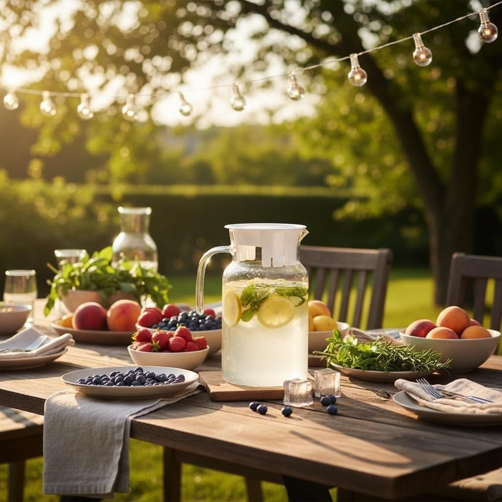 Universal Fit Splash Resistant Lids - 2 Durable Plastic Covers for Pitchers