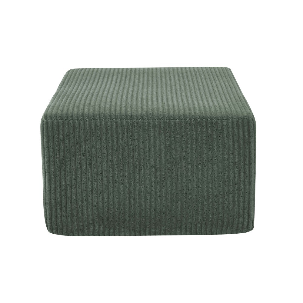 Dark Green Full Compressed Corduroy Ottoman No Assembly Versatile Extra