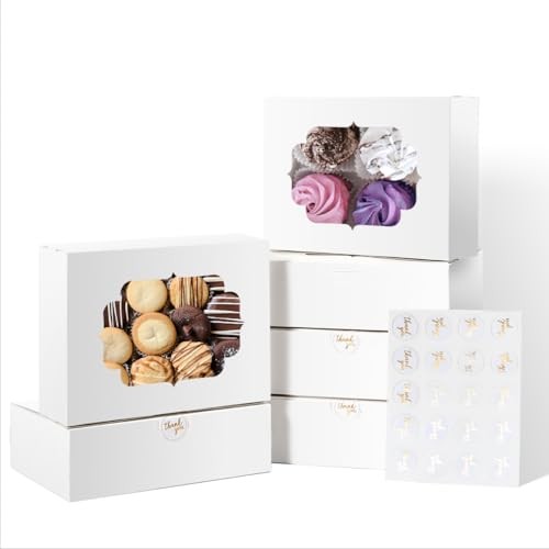 Pcs Bakery Boxes 8-In with Windows, Cookie Boxes for Chocolate Covered 30 White