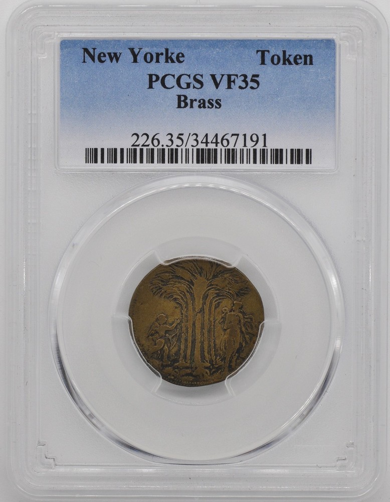 NEW YORKE BRASS TOKEN PCGS VF 35