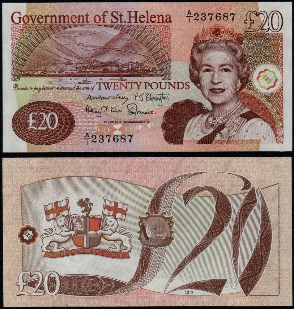 SAINT HELENA 20 POUNDS (P13b) 2012 QEII UNC