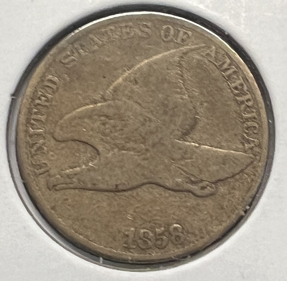 1858 LARGE LETTERS FLYING EAGLE CENT GRADES GOOD+ ...ACTUAL COIN #WSC2875