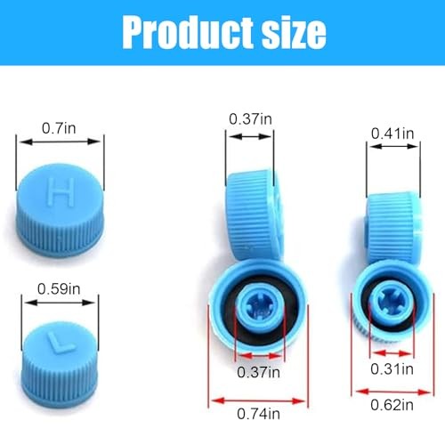 Blue Replacement Car A/C Valve Core Caps, Leakproof R134a Air Conditioning 2PCS