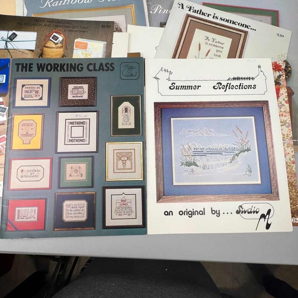 Vintage Cross Stitch Pattern Leaflet Collection - Embroidery Craft Projects