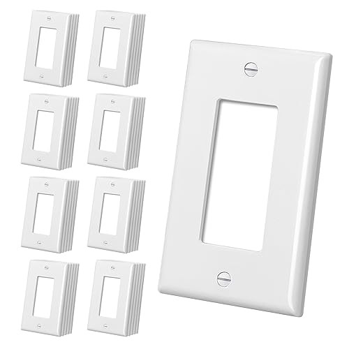 CML Wall Plates Pack Electrical Outlet Receptacle Covers, Mid-Size Decorator 40