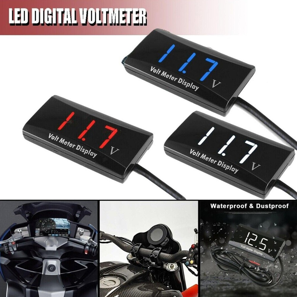 12V Digital LED Display Voltmeter Voltage Gauge Panel Meter Car Motorcycle
