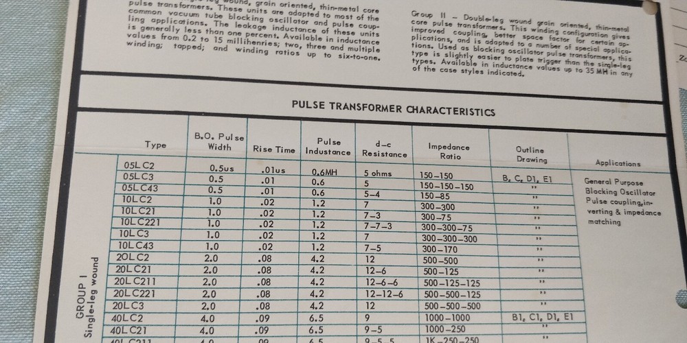 1950s ~ Valor Instrument Inc ~ Transformers ~ Data-Sheets / Bulletins