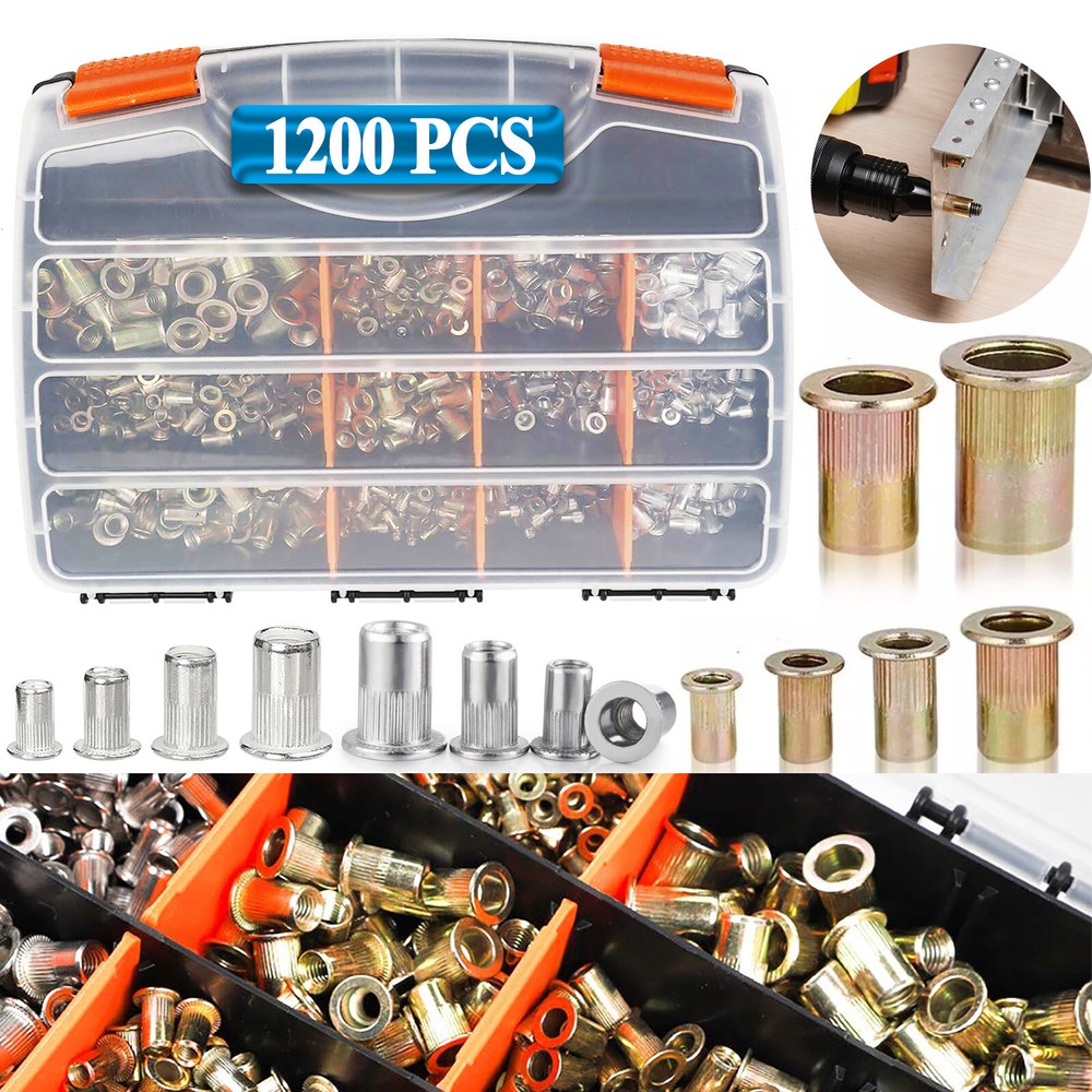 1200PC Rivet Nut Kit for Rivnut Tool Nut Setter Thread Setting Nutsert Gun Metri