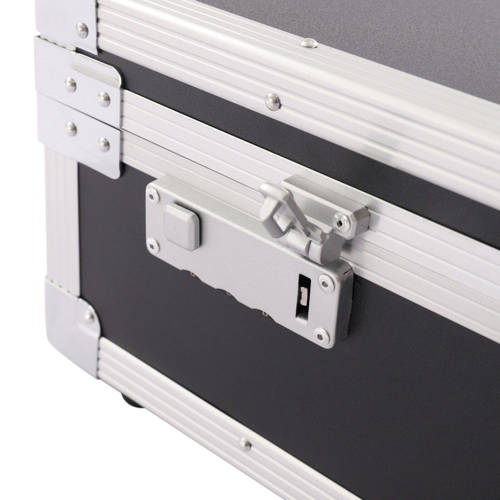 Aluminum Hard Case Briefcase Toolbox Storage Box Tool Case Black Carrying Case