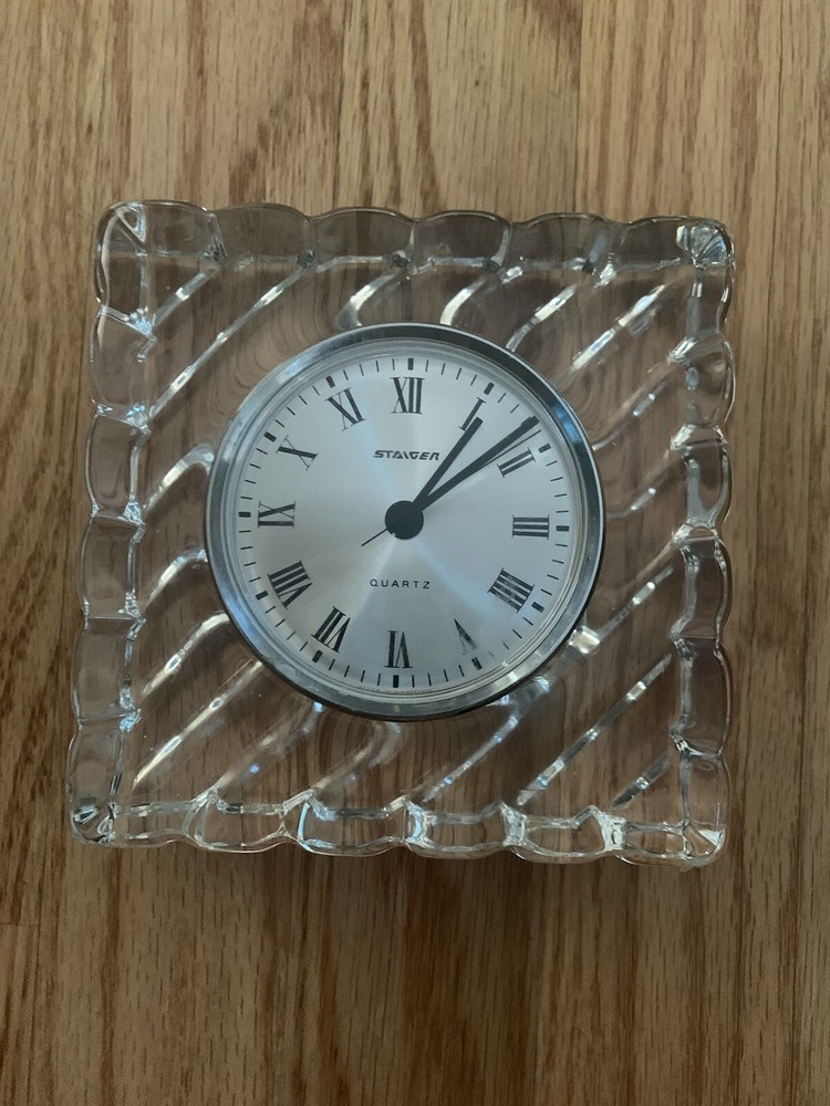Staiger Quartz Crystal Clock, 5”x5”x1 1/2”