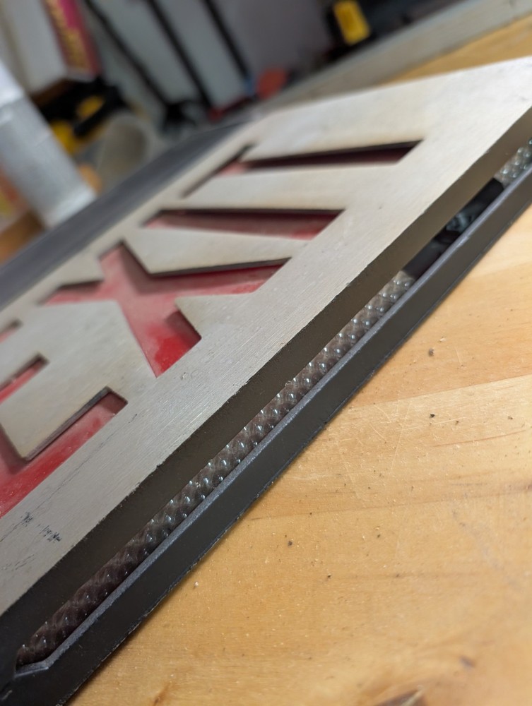 Vintage EXIT Sign Cast Aluminum Light Single Sided - Untested