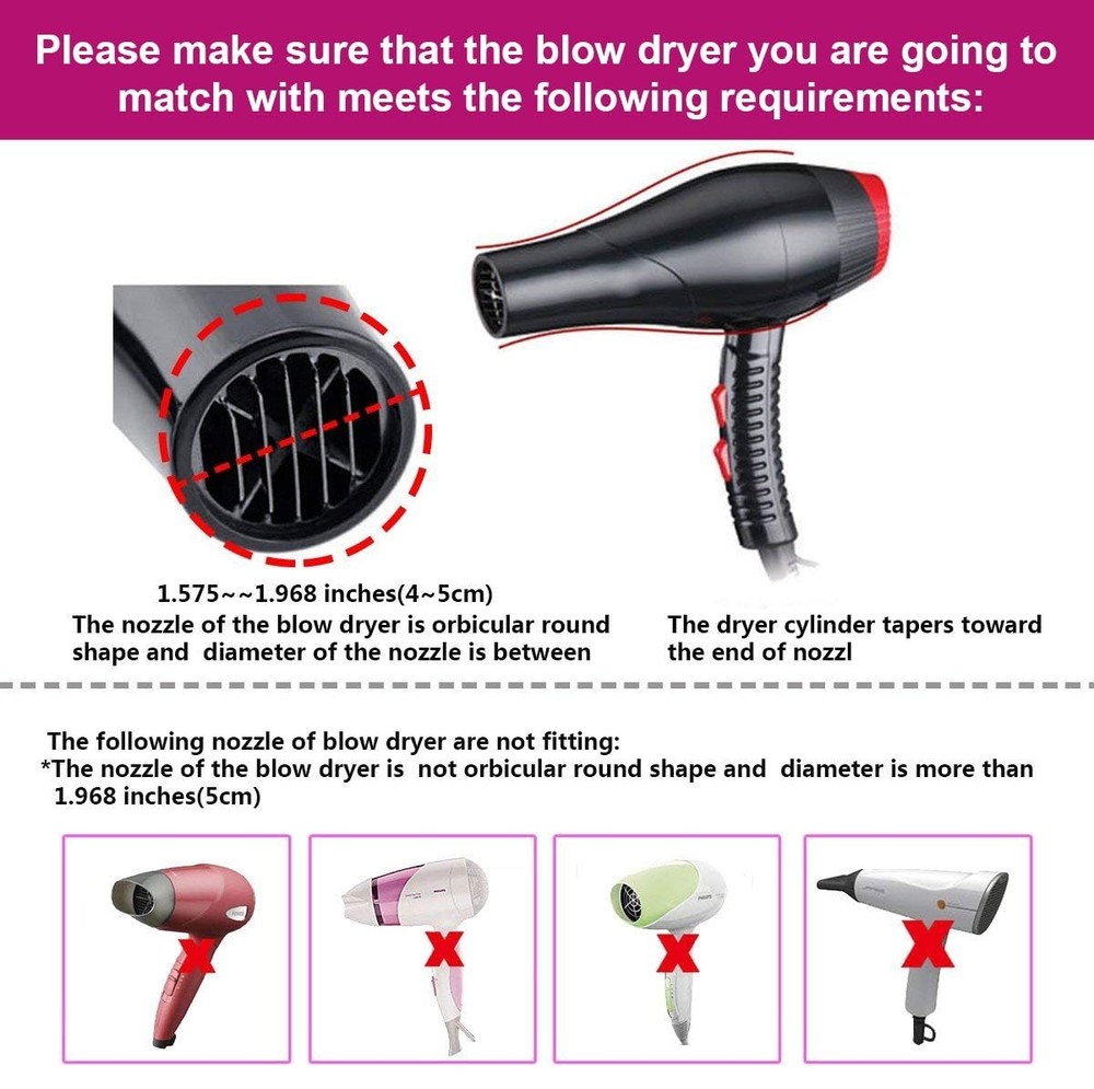 Efficient Silicone Hair Dryer Diffuser - Compact, Quick Drying, and Stylish Pink