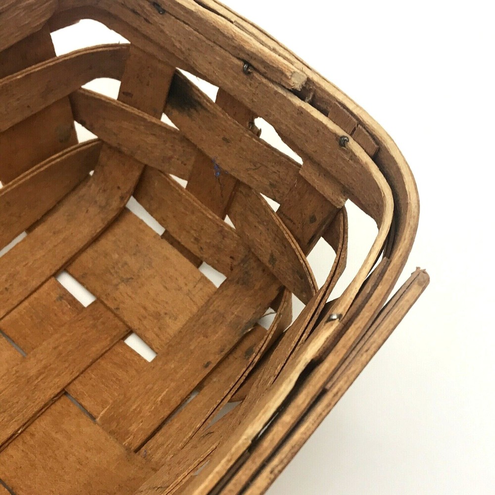Longaberger Maple Handwoven 1990 Cracker Bread Fruit Basket Signed 11.5" x 5"