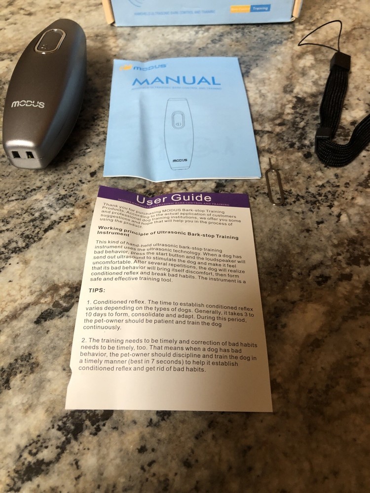 New Modus M-238 Handheld Ultrasonic Dog Bark Control & Training Grey